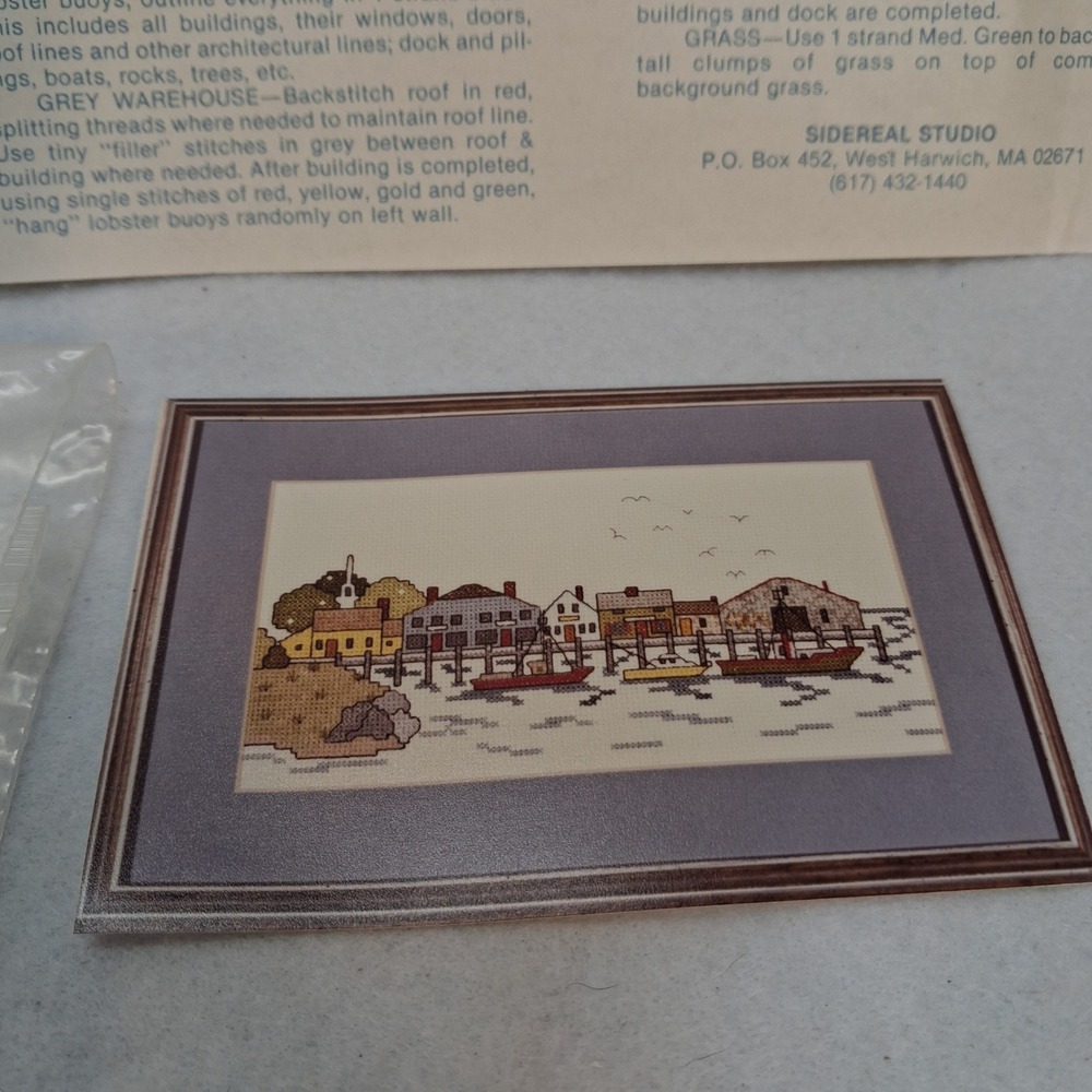 Sidereal Studio Wharf Scene Cross Stitch Kit Carolyn  Reenstra Vintage 1983 Good